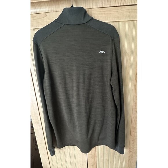 KJUS David Midlayer Half Zip Golf Pullover Dark Olive Men's Size M EU 50 - Picture 5 of 6